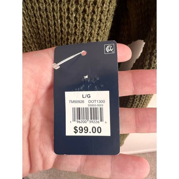 NWT Lucky Brand Nep 1/4 Mock Neck Rib Knit Sweater Olive Night Men's Size Large - Picture 11 of 14